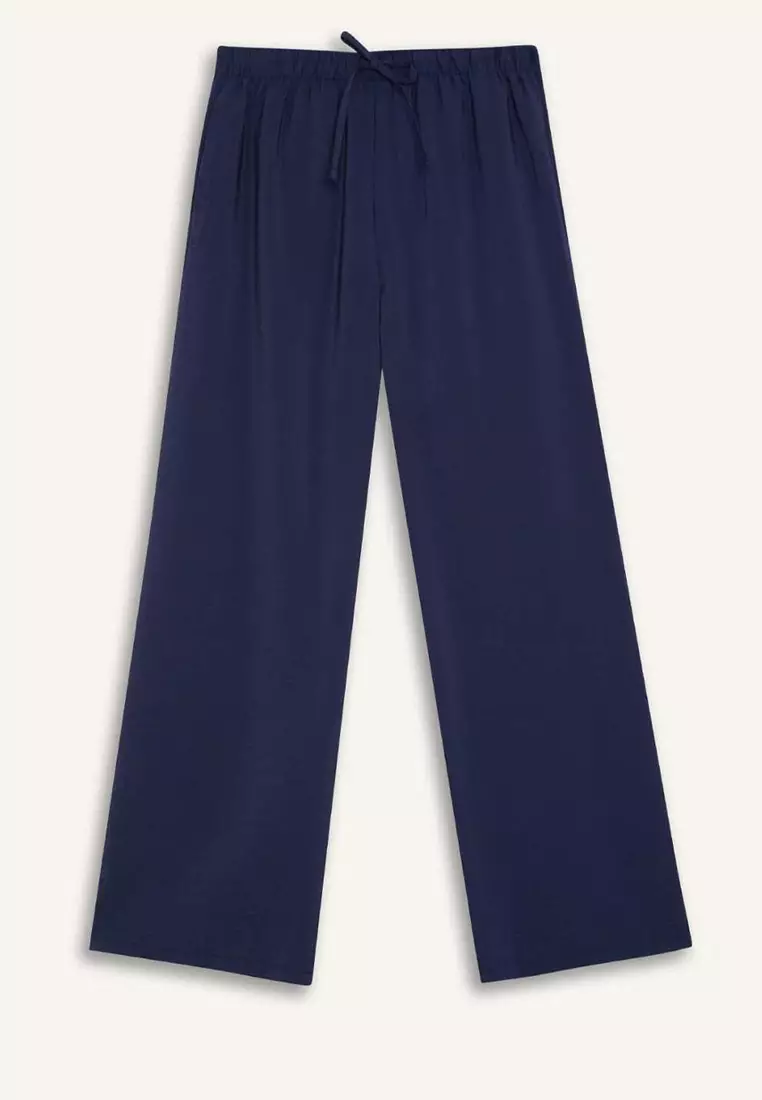 Regular Fit Stretchy Waisted Beach Pants-Fall in Love E1172Ax25Sm