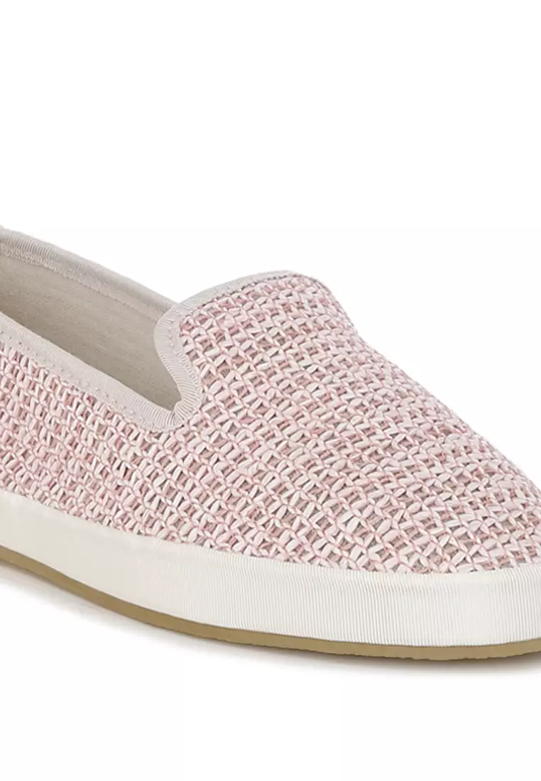 Sepatu Slip-On Ujung Bulat Warna Pink