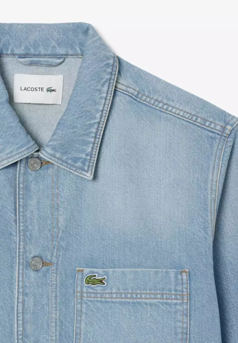 Buy Lacoste Oversized Cotton Denim Overshirt Jacket 2026 Online
