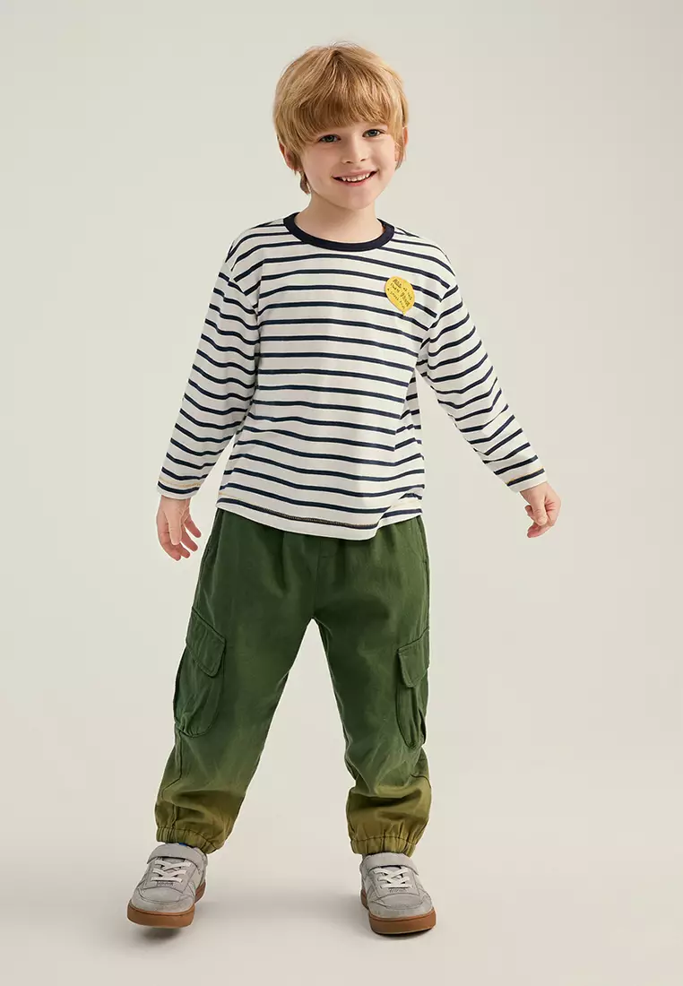 Dip Dye Elastic Waist Cargo Pants