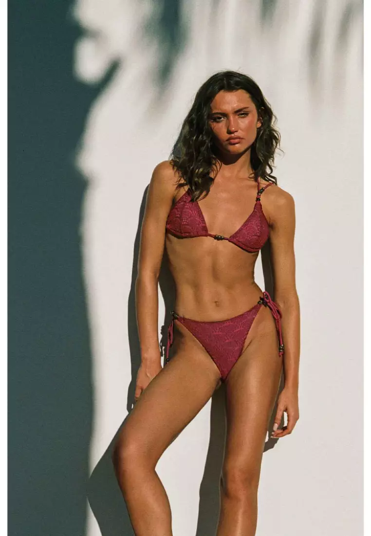 Vera Double Strap Triangle Bikini Top / Henna