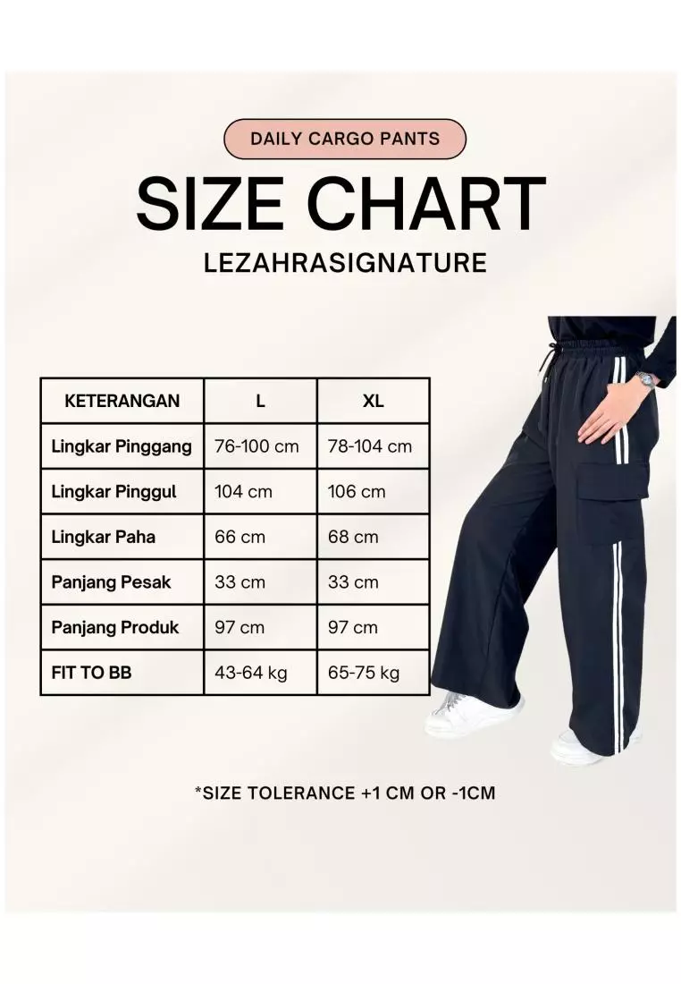 Daily Cargo Pants (Celana Panjang Kargo Muslimah) Pink