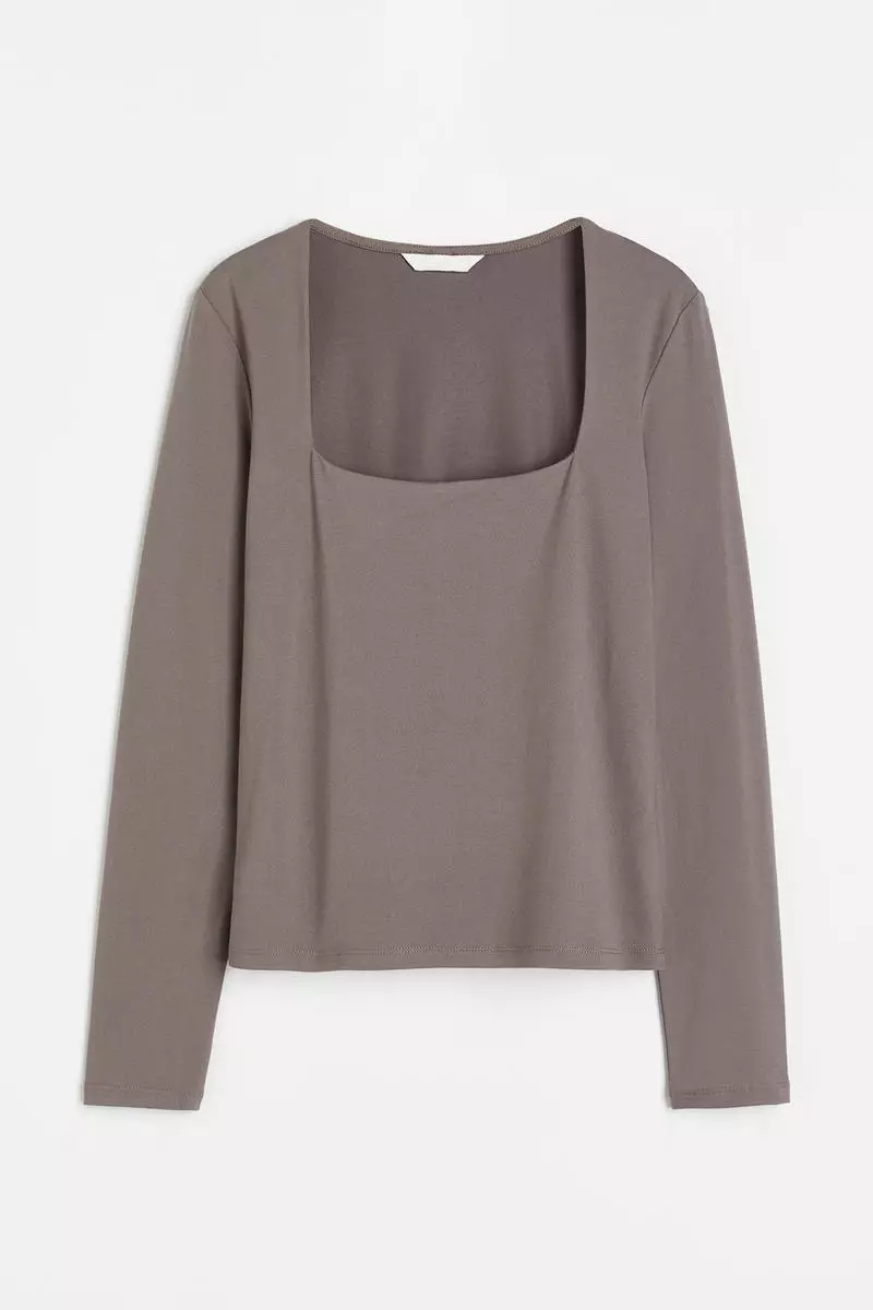 Long-sleeved jersey top