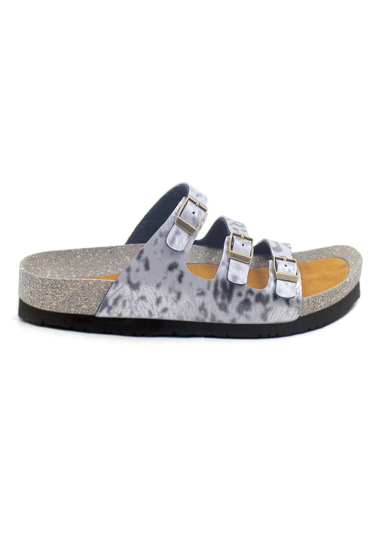 Ely - Leopard Silver Sandals & Flip Flops & Slipper