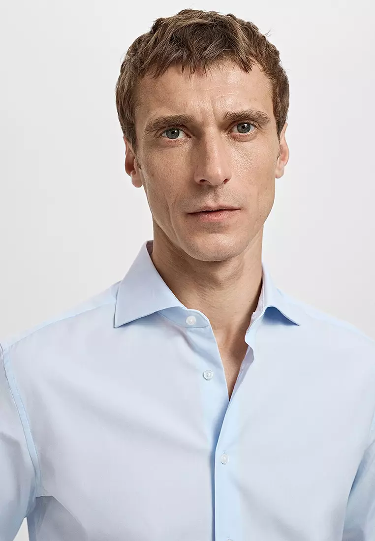 Slim-Fit Cotton Poplin Suit Shirt
