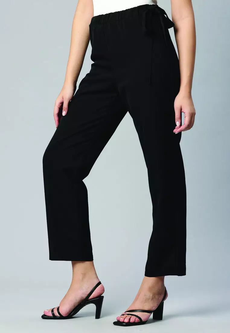 Celana Ikat Pinggang Hitam Polos