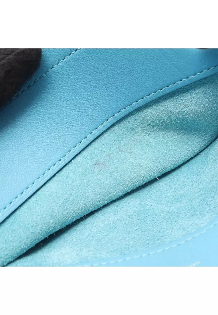 Pre-Loved Hermès Aline mini Blue du Nord Shoulder bag Veau Swift Light blue silver hardware D stamp