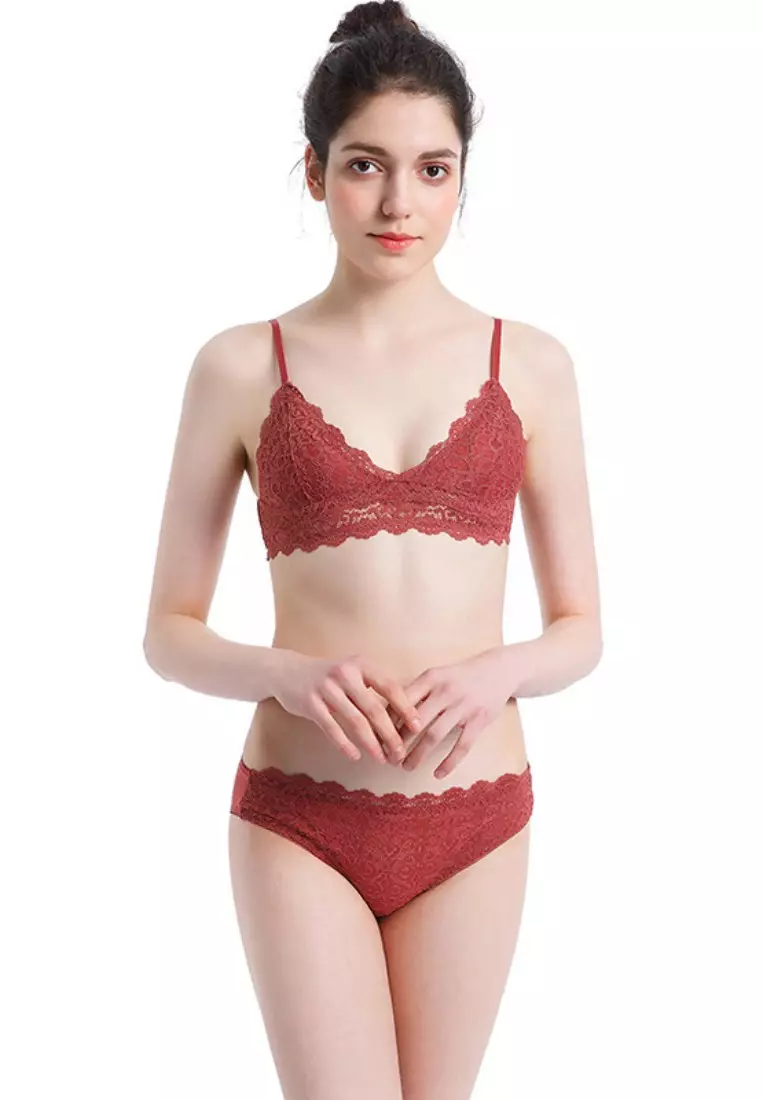 Women's sexy bra and panty set red