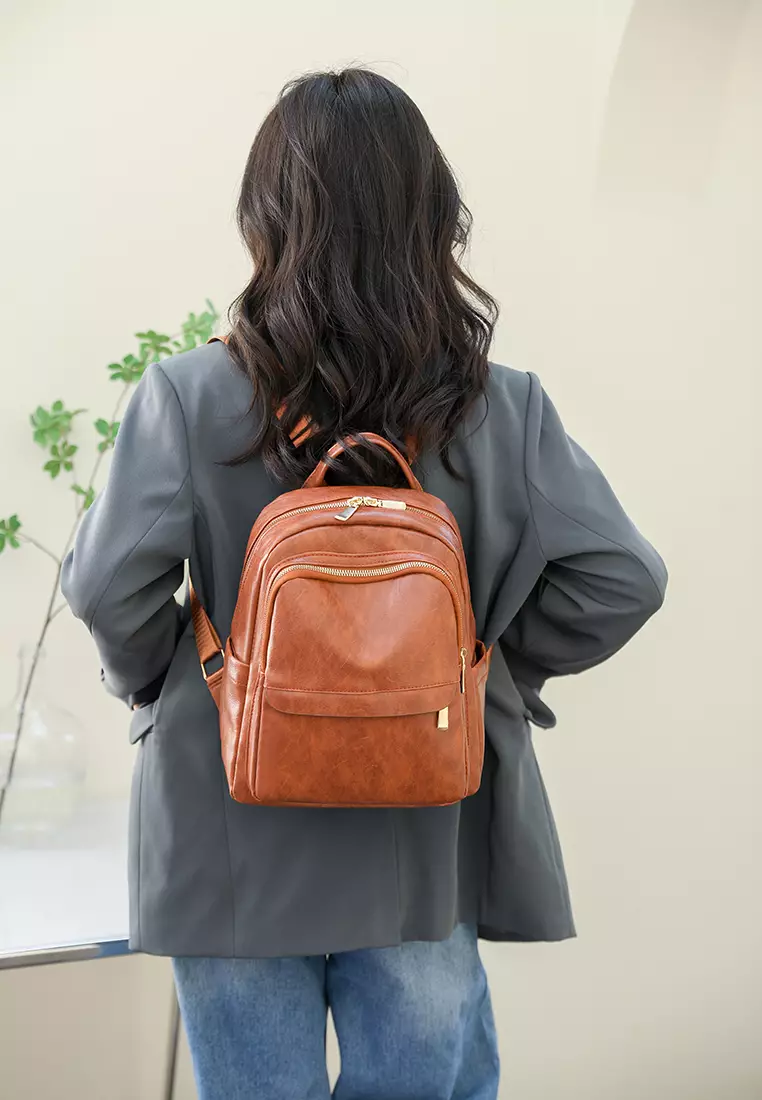 womens leather rucksack bag