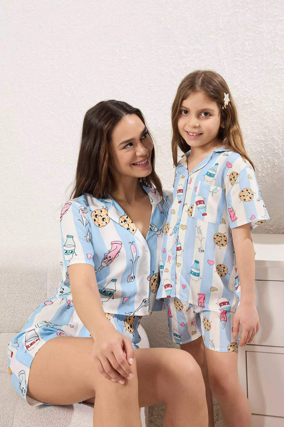 Light Blue Girl's Mini Me/Mother-Daughter Padding Pajamas