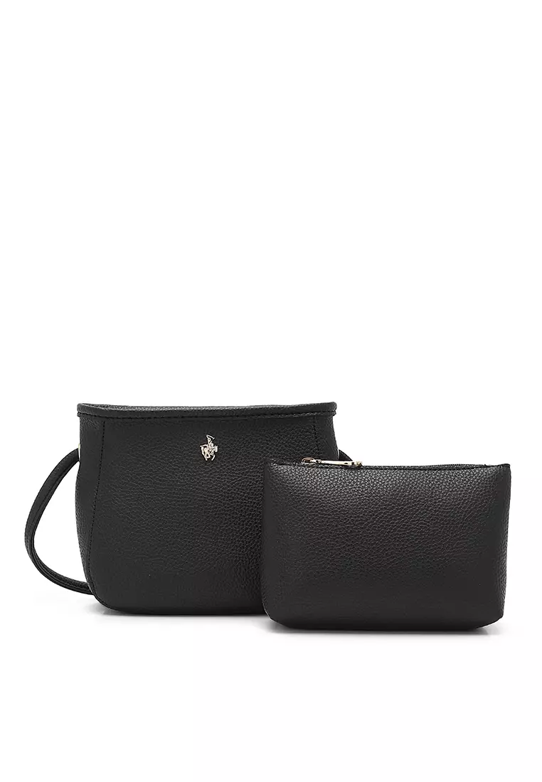 2-In-1 Sling Bag & Zipper Pouch - Black