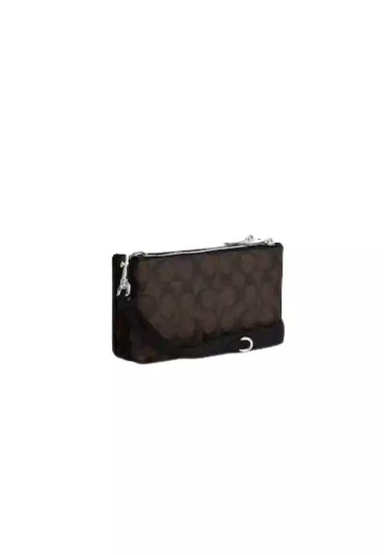 Black silver coach purse