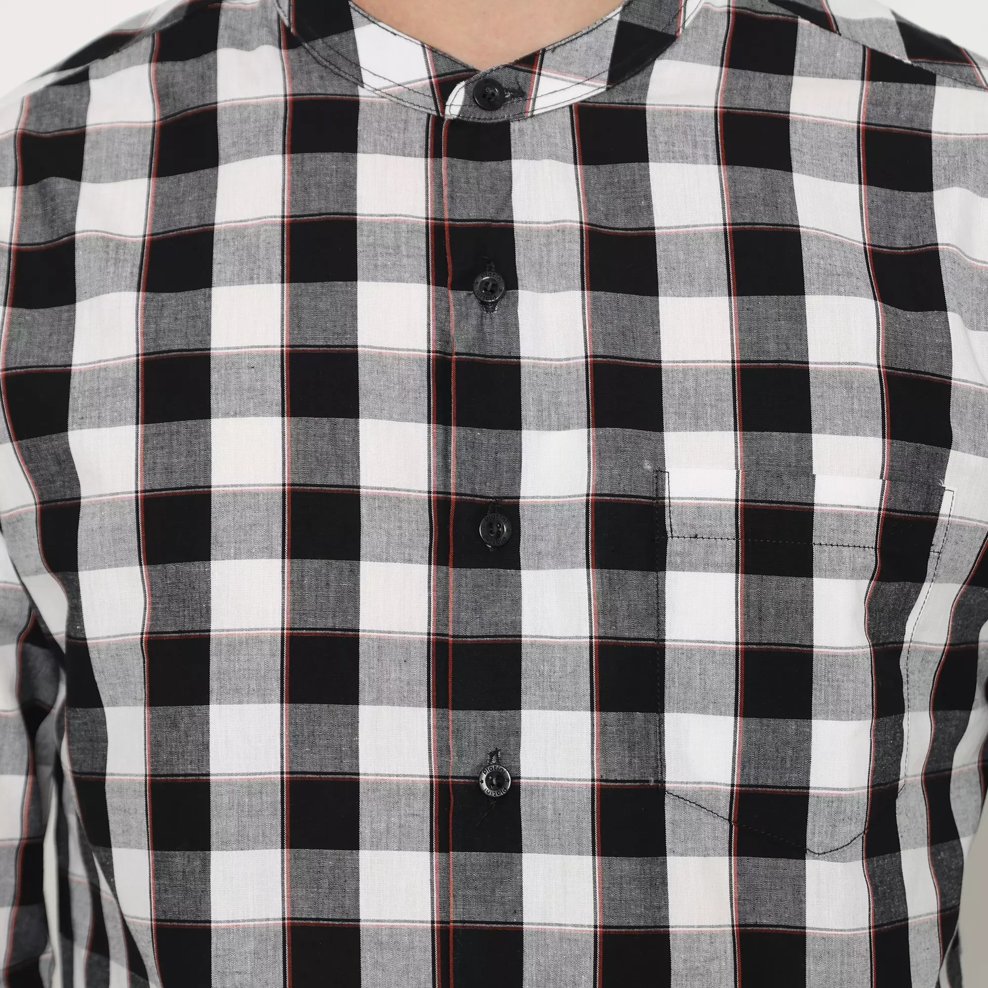 Platini Kemeja Shanghai Pria Lengan Panjang Katun Hitam 961205