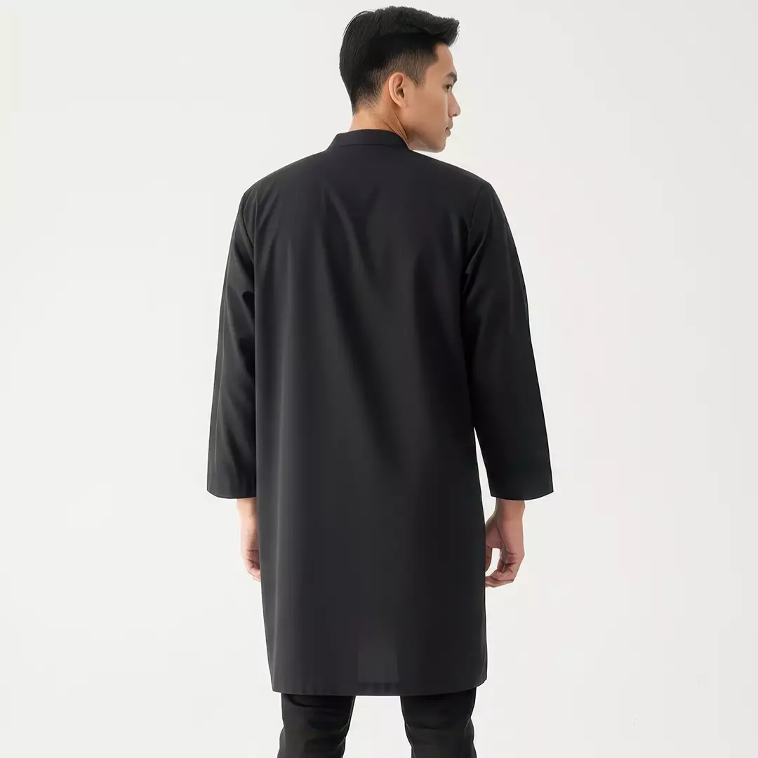Rabbani - Jubah Koko Muslim Pria Lengan Panjang Dewasa Pandya Exclusive - Jet Black