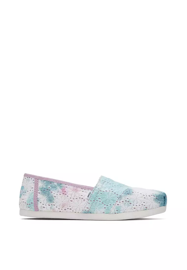 Discount on Toms  shoes - SKU: Espadrille Alpargata Women - Lilac Mauve Tie Dye Floral Eyelets