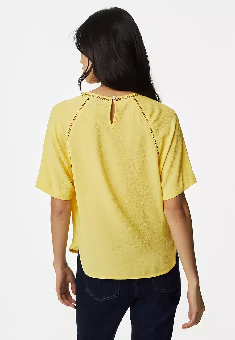 Textured Round Neck Blouse