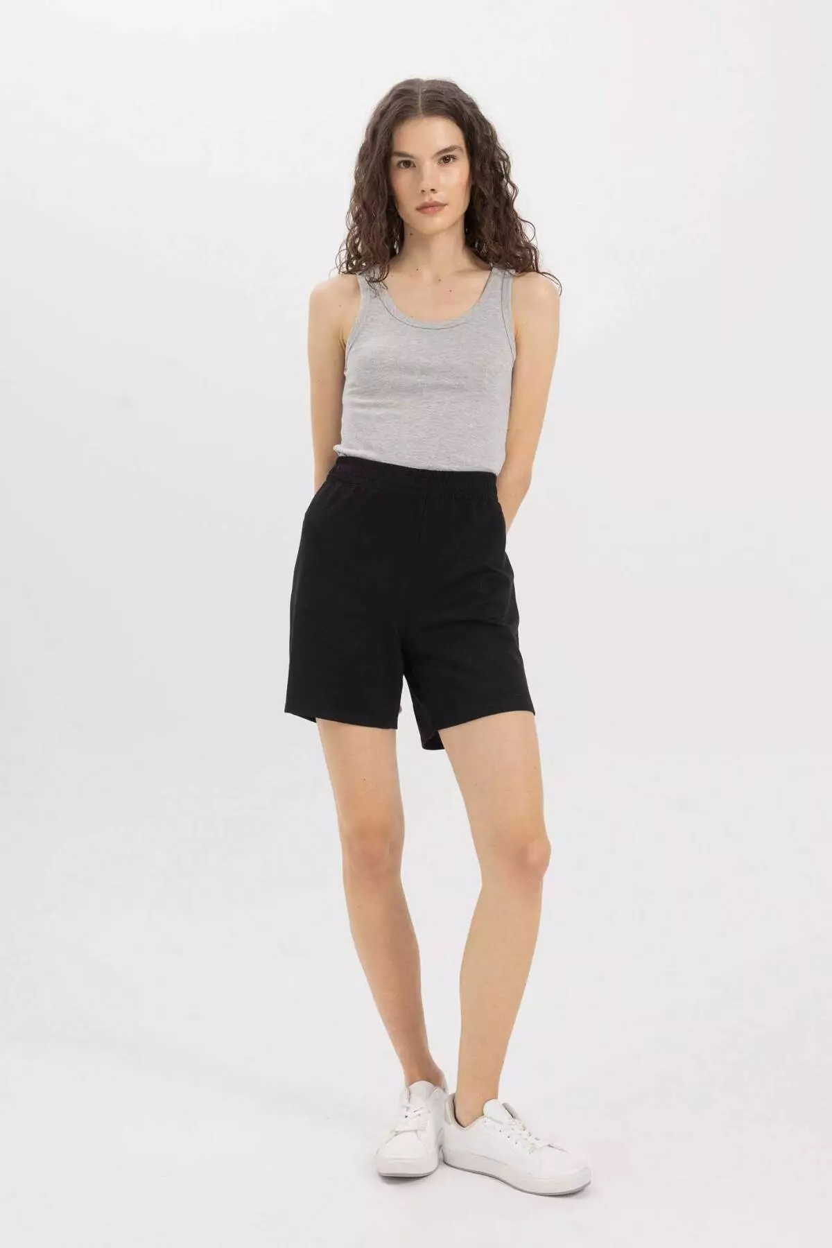 Slim Fit Slim Fit U Neck Basic Plain Ribbed Undershirt C9826Axns