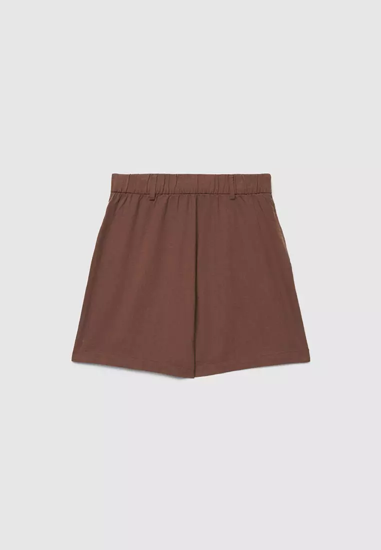 Women's Plain Linen-Effect Shorts