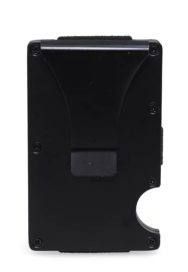 Zackly Card Wallet Anti RFID Unisex With Klip Uang Compact Design Material Metallic ORIGINAL - Black