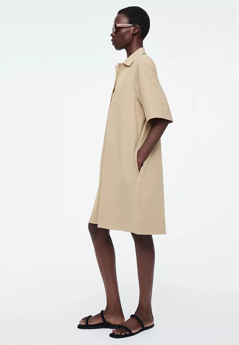 Buy COS Oversized Open-Collar Shirt Dress 2025 Online ZALORA