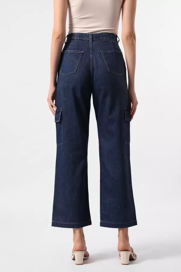 Minimal x Devina Putri - Diega - Cargo Denim Pants - Blue Warna Blue