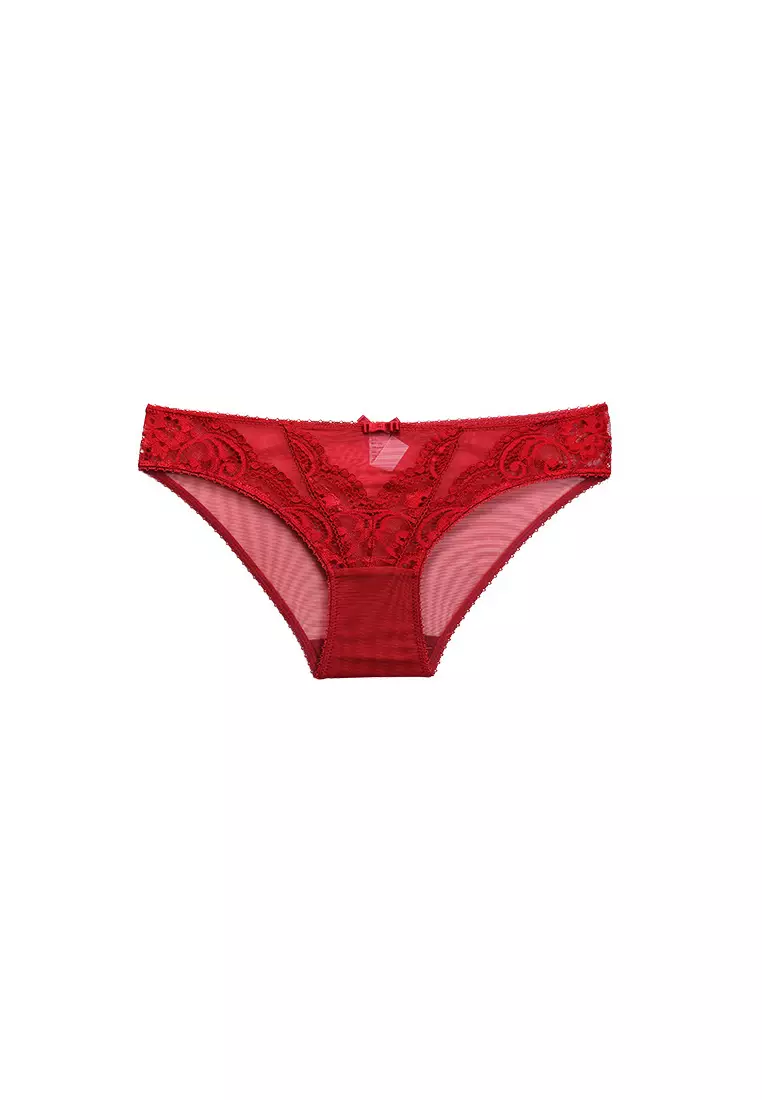 Buy ZITIQUE Lovely Lace Lingerie Set(Bra And Panty) - Wine Online ...