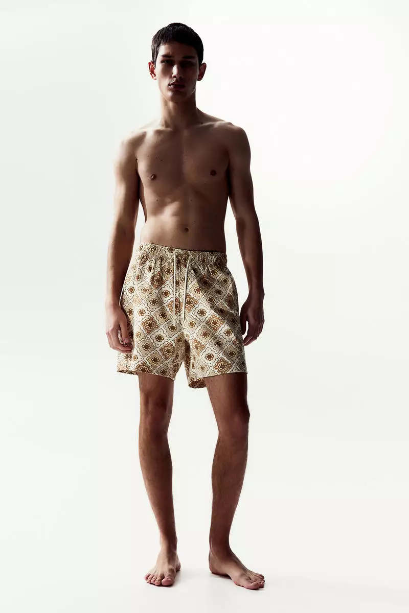 Seersucker swim shorts