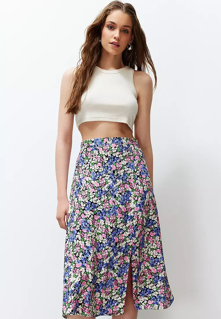 Slit Midi Skirt