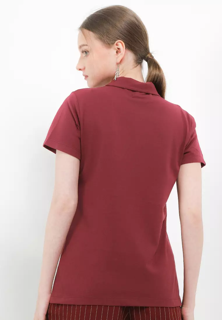 Maroon polo button down online