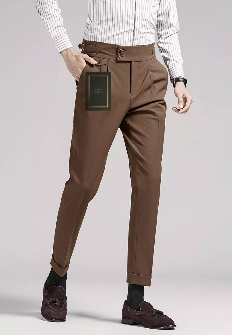 Slim Fit Cropped Suit Pants DF1003