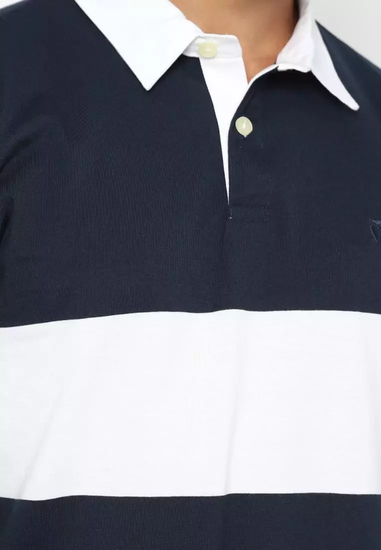Matsuda Kaos Rugby Polo Shirt Pria Lengan Panjang Nago