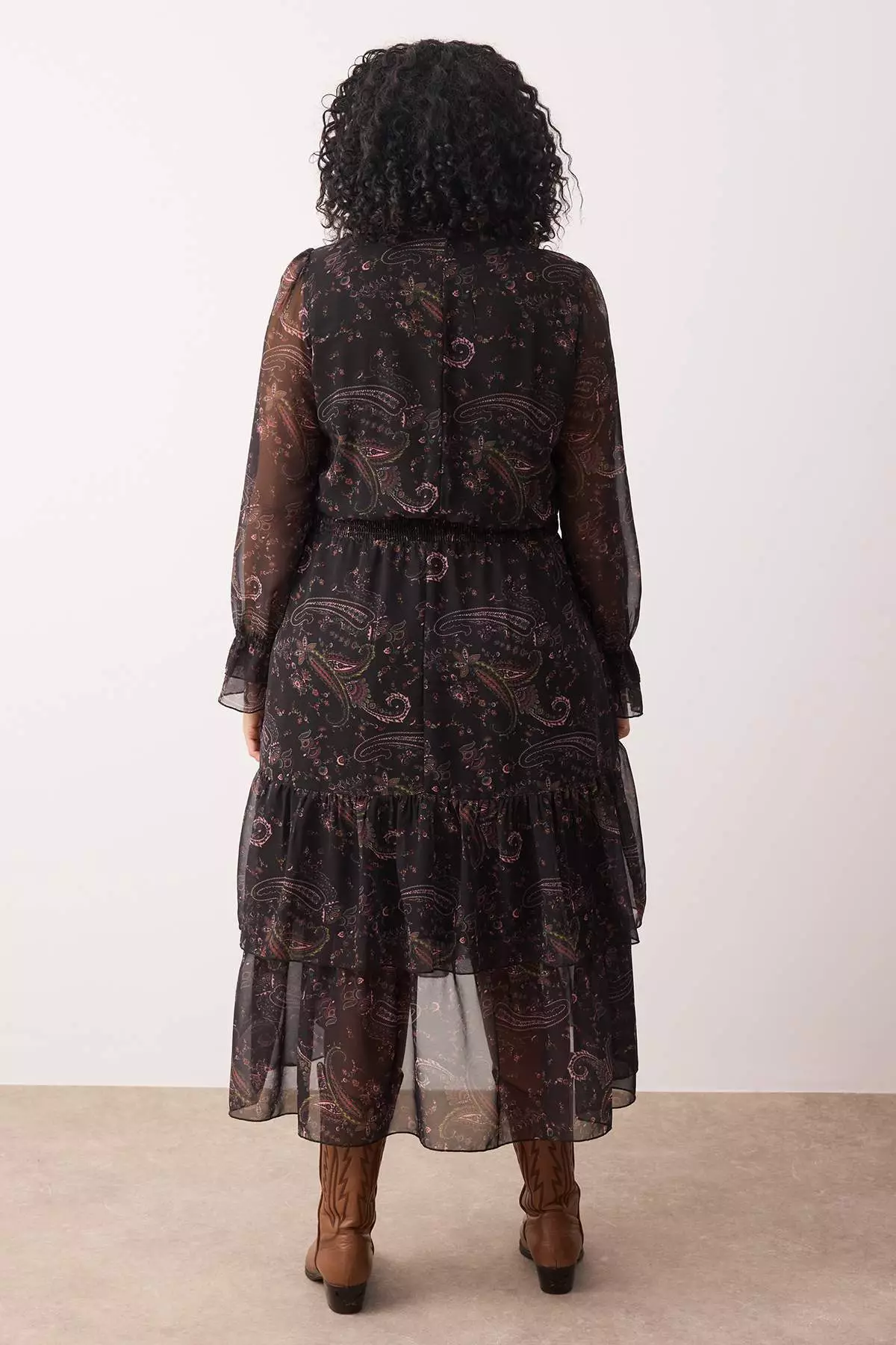 Multicolored Chiffon Woven Plus Size Dress