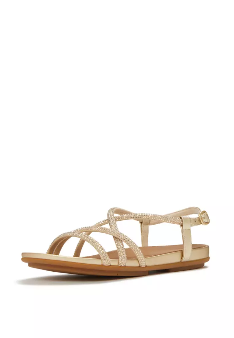 GRACIE Women's Crystal Strappy Back-Strap Sandals  - Platino (A3Z-675)