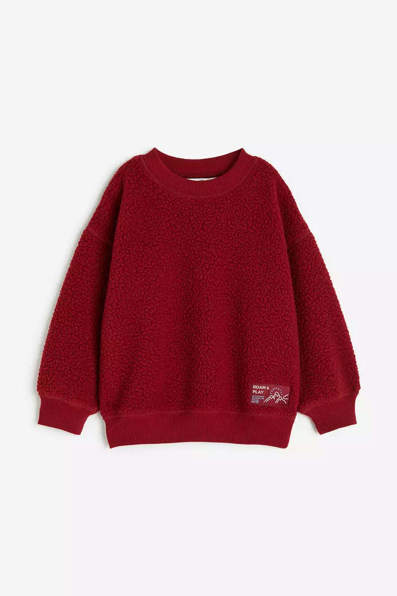 Red oversized top sweatshirt