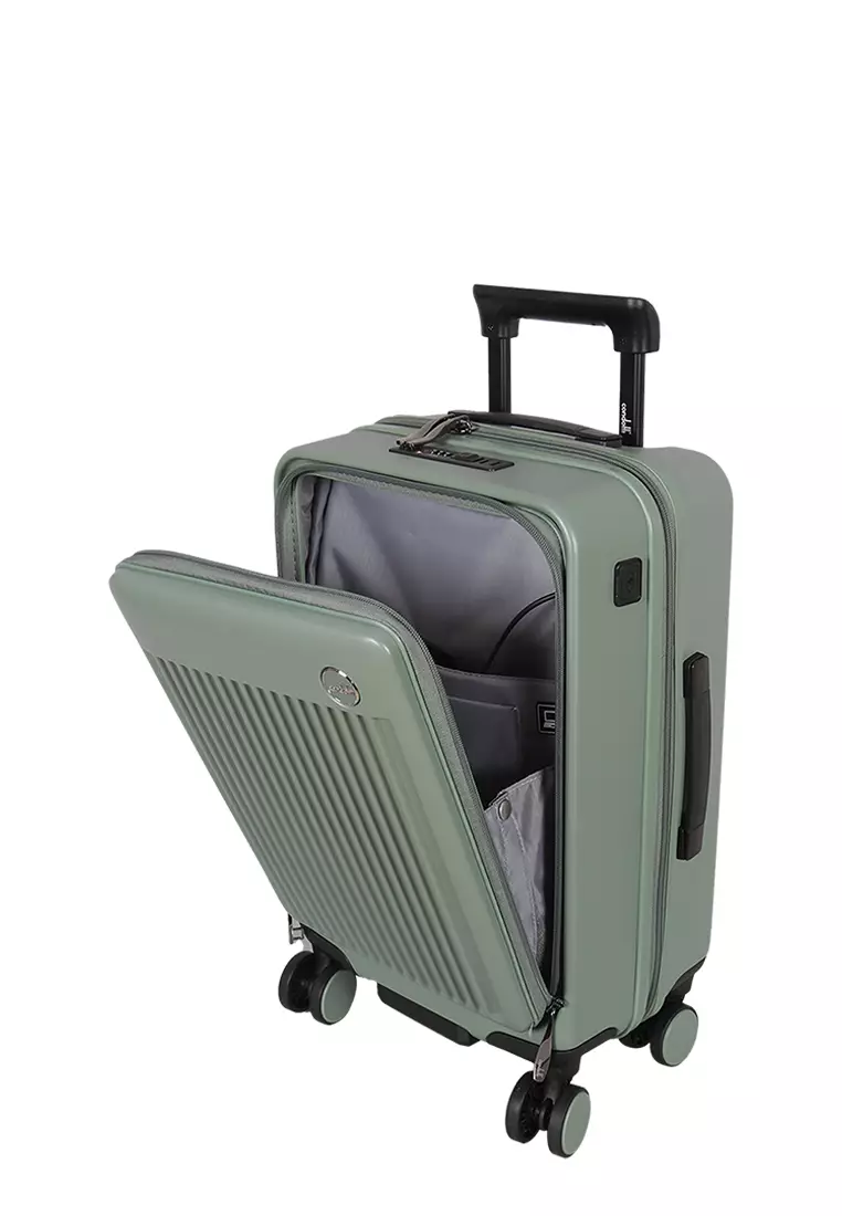 Koper - Trolley Case Condotti FRONTLINE 63138 - 20 Inch With USB Charging Port Green