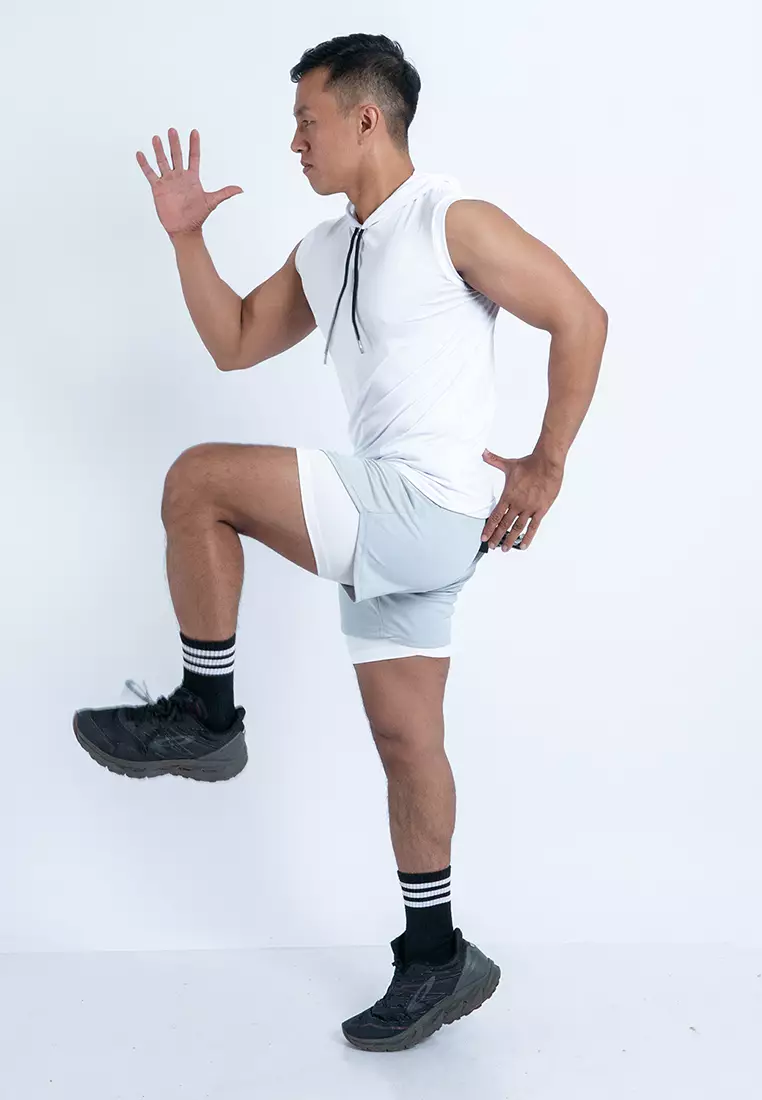 Shorts plus Legging Flexlite Grey White