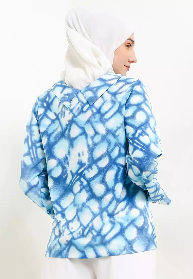 Delira Blouse In Blue Print