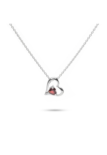 Millenne silver MILLENNE Multifaceted Gemstone in Heart Silver Pendant with 925 Sterling Silver C656AAC46F2308GS_1