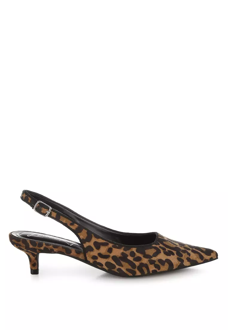 Discount on London Rag  shoes - SKU: Leopard Print Kitten Heel Sandals in Multi