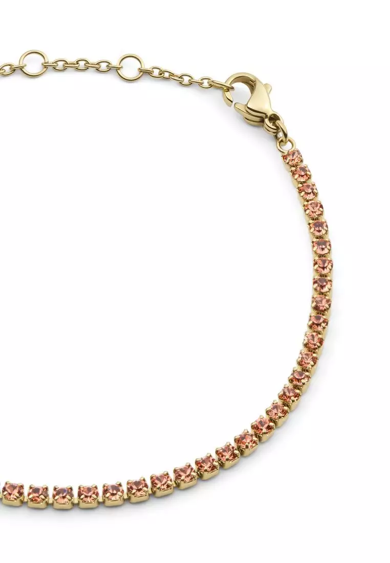 Classic Tennis Bracelet Apricot Gold - Unisex Bracelet for women and men stainless steel Bracelet DW Official Authentic Original 手鍊 不鏽鋼手鍊 DW 官方正品原裝
