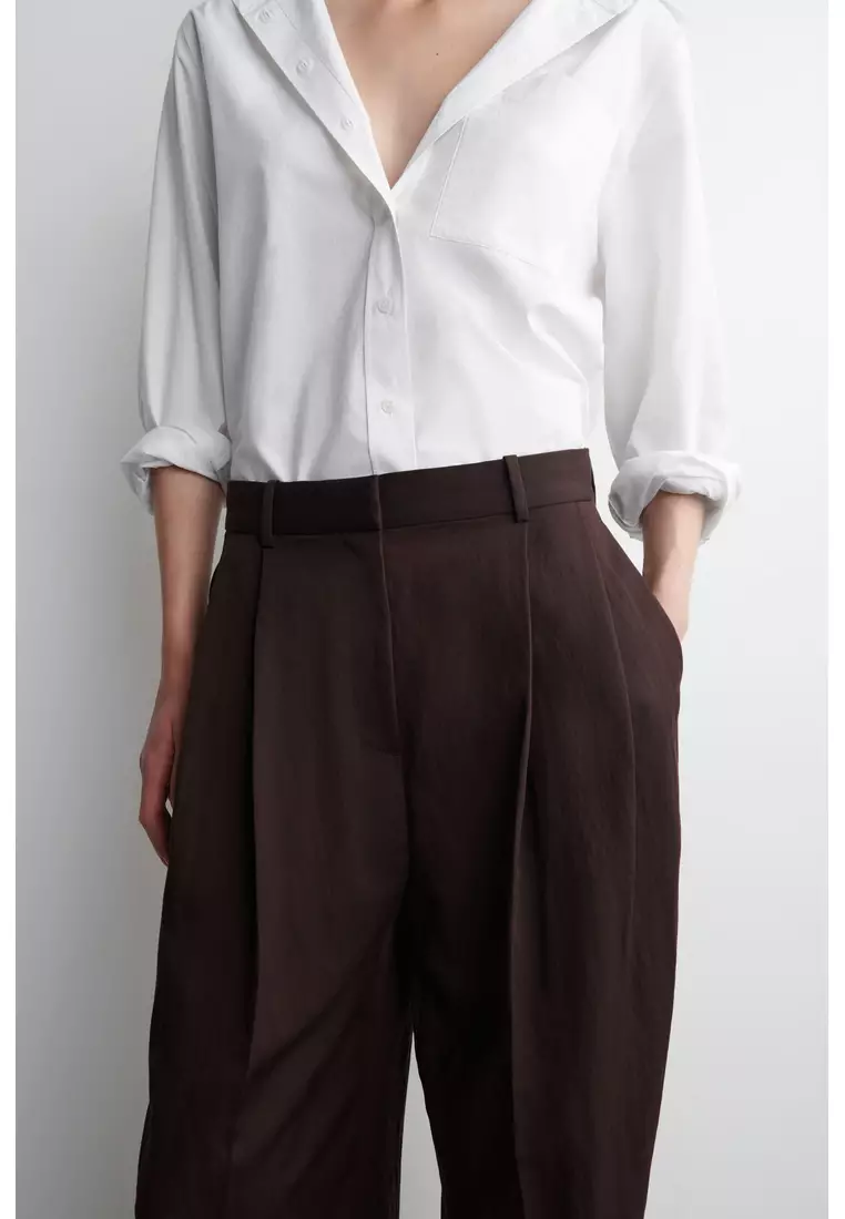 RELAXED FLUID WIDE-LEG TROUSERS