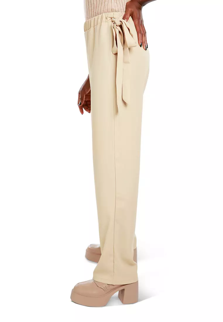 Khaki High Waist Comfy Elastic Pants