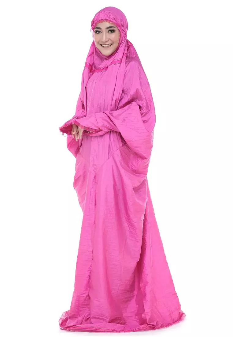 Prayer Mukena Abaya Terusan Parasut Salwa - Pink