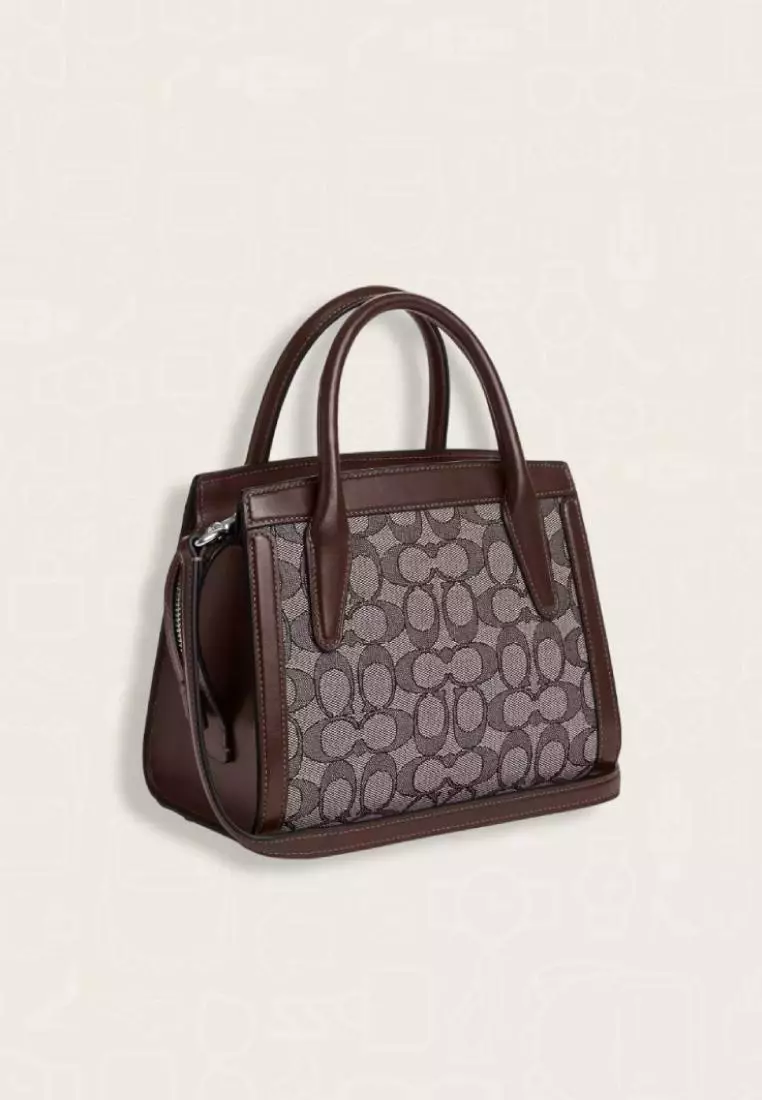 Coach Andrea Carryall Bag In Signature Jacquard Oak Maple