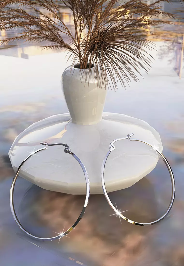 Solid 925 Sterling Silver Sophia Hoop Earrings