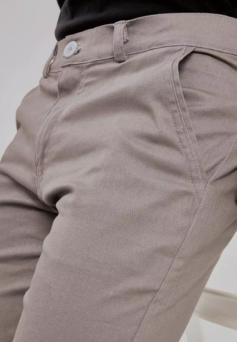 PAULMAY Celana Chino Pria Panjang Slim Fit - Grey