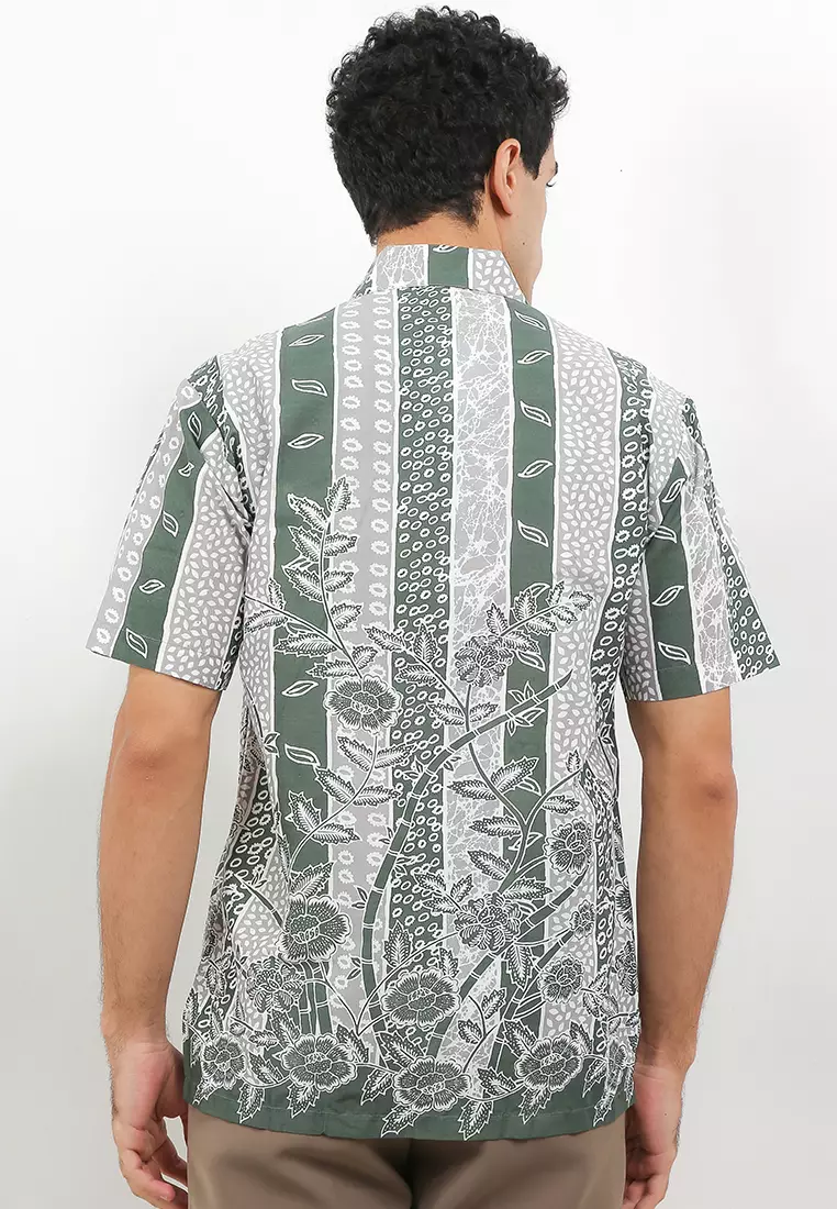 Flower Kemeja Batik Premium Pria Casual Modern Lengan Pendek