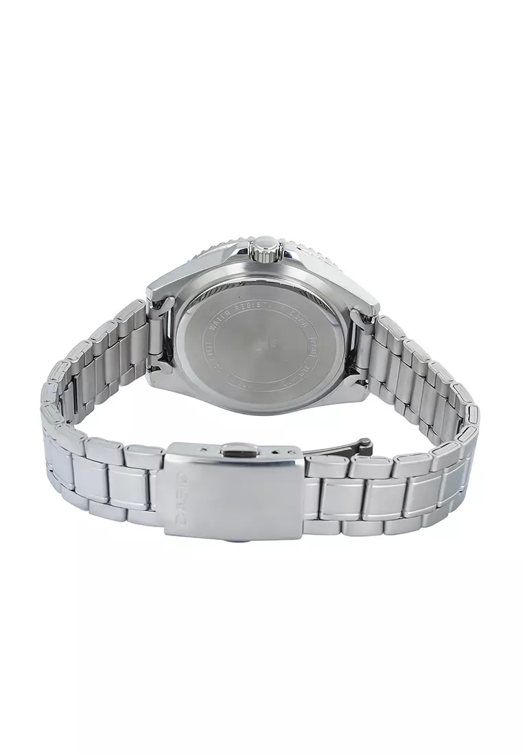 Casio MDV-10D-2A1V - Jam Tangan Analog Pria - Silver Stainless Steel Case Blue Dial