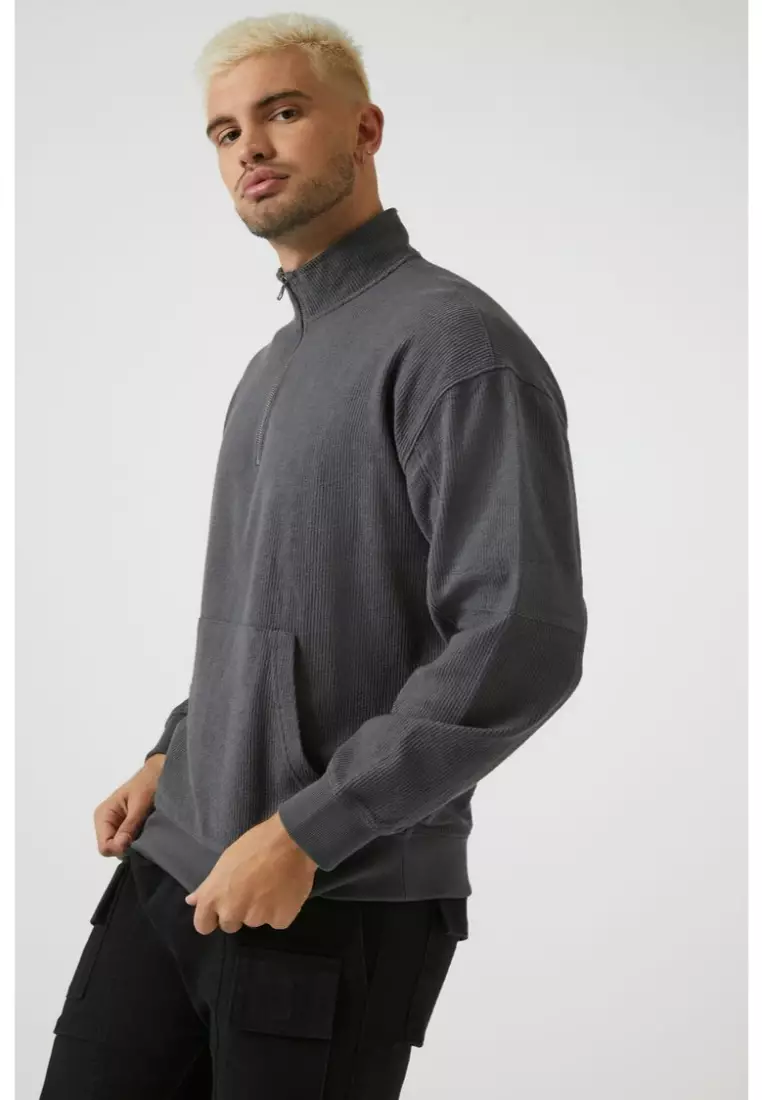 Buy FOREVER 21 Half Zip Pocket Pullover 2024 Online ZALORA