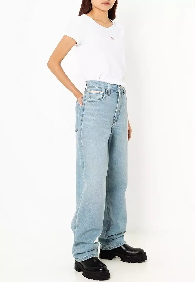 Woven Label Rib Baby Tee - Calvin Klein Jeans